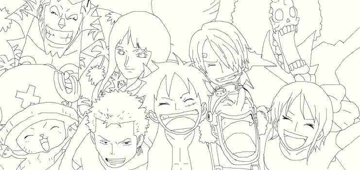 Coloriage One Piece Tout L'équipage coloriageenfants.net