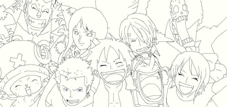 Coloriage One Piece Tout L'équipage coloriageenfants.net