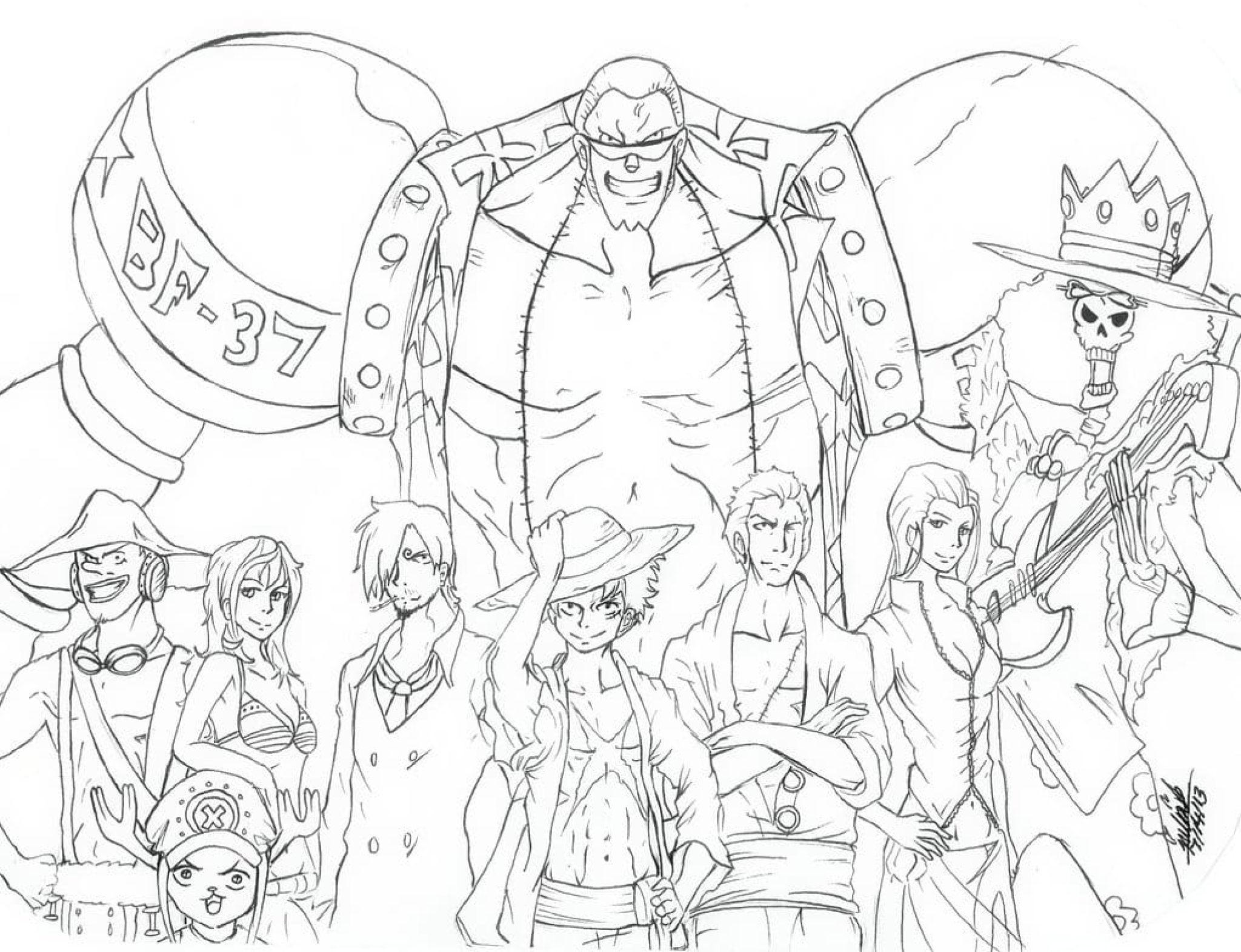 Coloriage One Piece Equipage Coloriage Dessin animé : Dessins à colorier et à imprimer