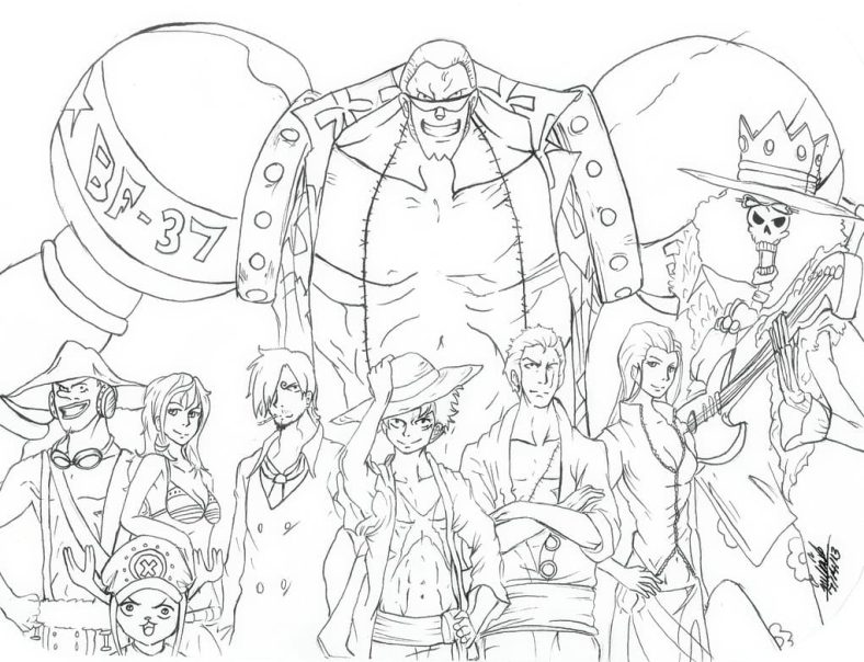 Coloriage one piece tout l'équipage
