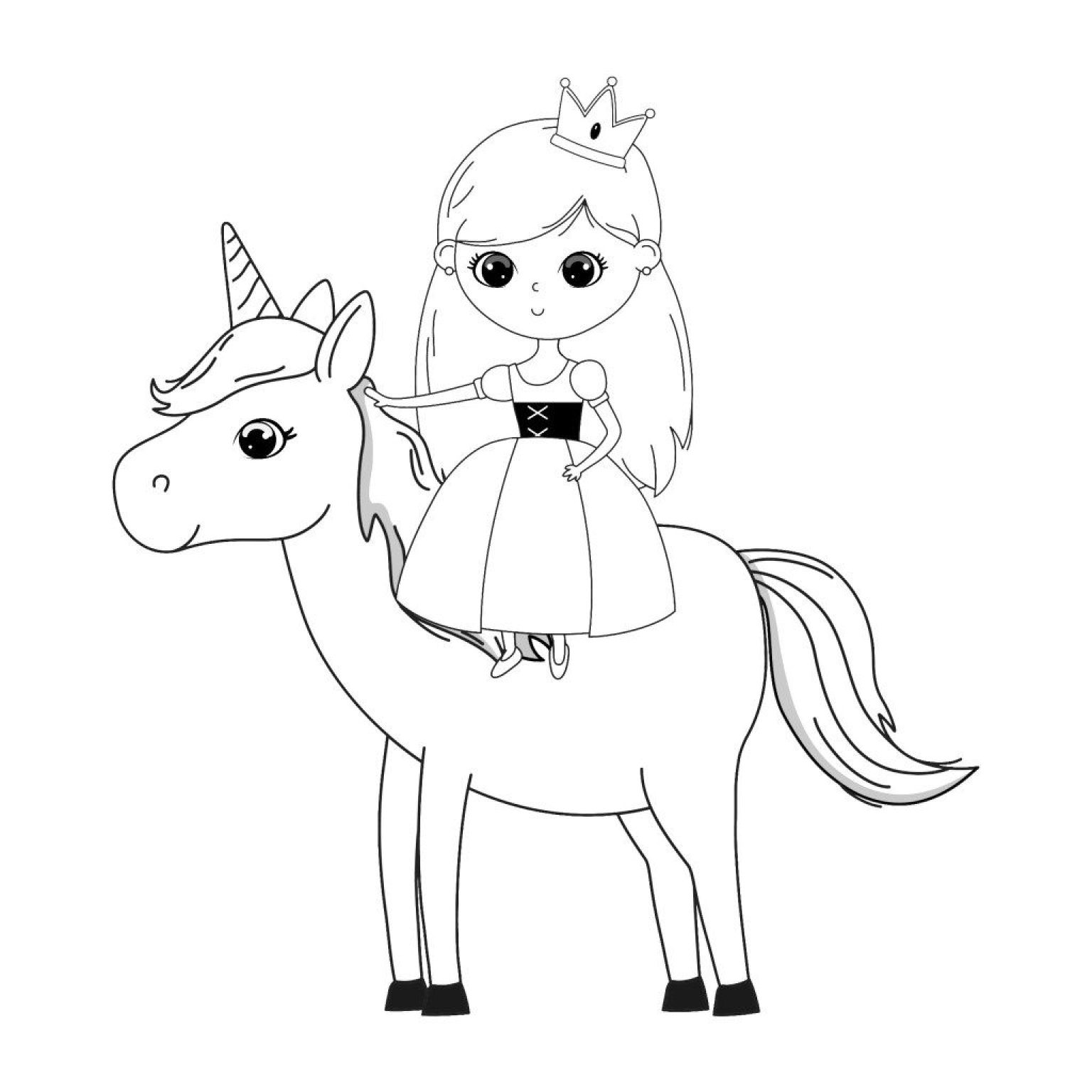 coloriage-licorne-princesse