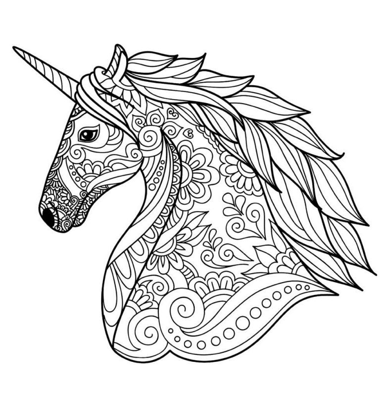 Coloriage licorne mandala