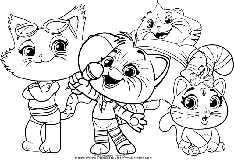 Coloriage 44 chats 3 Coloriage Dessin 44 chats