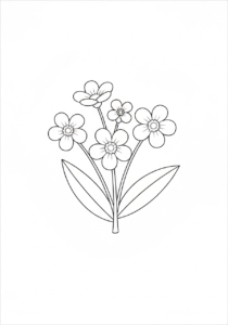 Coloriages à imprimer et télécharger 1 Coloriage de fleurs de printemps